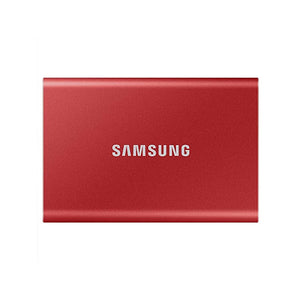 High-Speed SAMSUNG T7 Portable SSD - USB 3.2 - 500GB Solid State Drive - Stylish Metallic RED - Fast Data Transfer (MU-PC500R/AM)