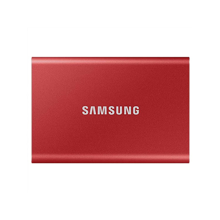 High-Speed SAMSUNG T7 Portable SSD - USB 3.2 - 500GB Solid State Drive - Stylish Metallic RED - Fast Data Transfer (MU-PC500R/AM)