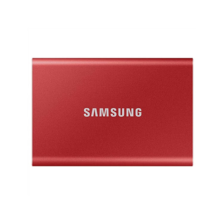 High-Speed SAMSUNG T7 Portable SSD - USB 3.2 - 500GB Solid State Drive - Stylish Metallic RED - Fast Data Transfer (MU-PC500R/AM)