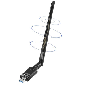 HAJAAN AC 1300Mbps Mini Wireless Wi-Fi Adapter | Dual Band 2.4GHz/5GHz | Bluetooth 5.0 | High-Gain 5dBi Antenna - Suitable for Desktop PC, Laptops