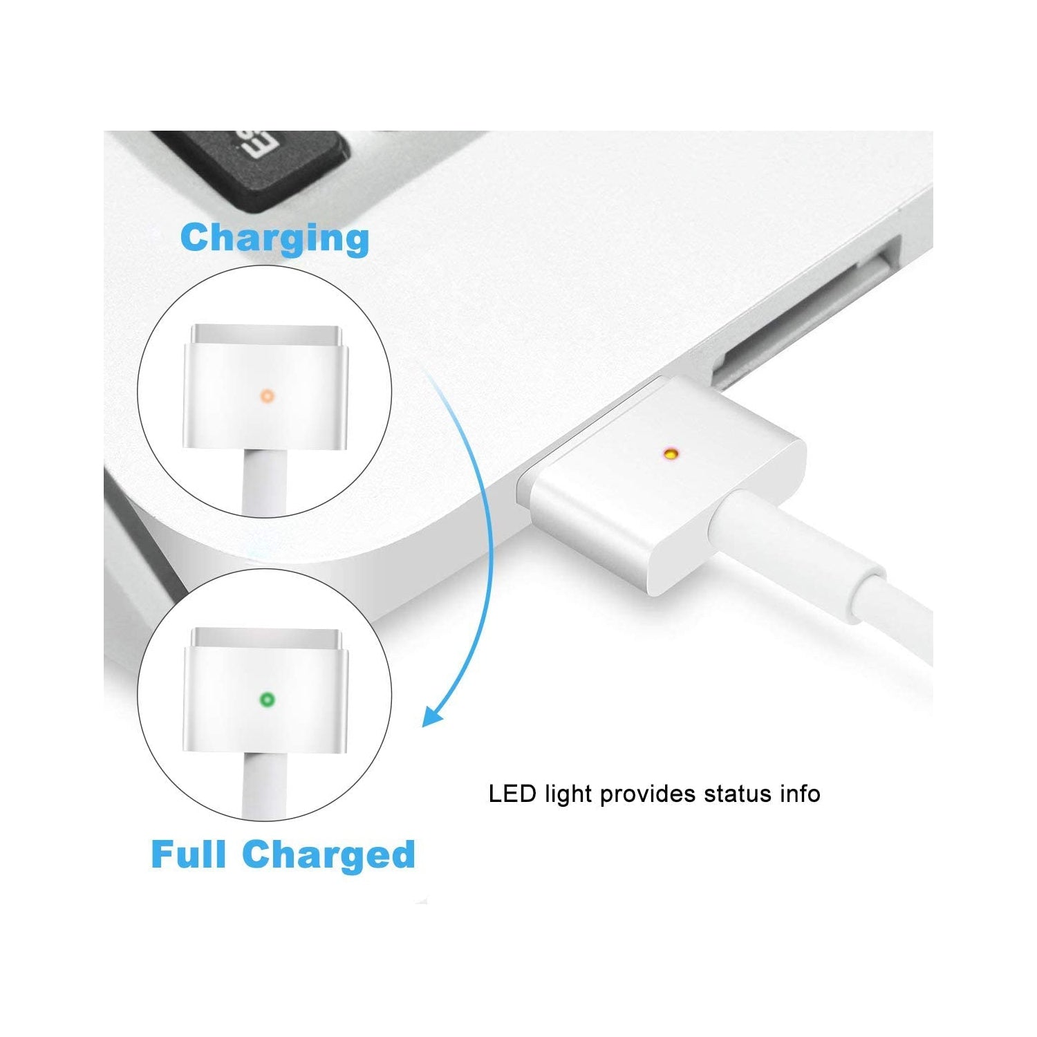 New Compatible Macbook Charger 14.85V 3.05A 45W T-Tip Magsafe 2 Power Adapter for Apple MacBook Air 11"/13" (After Late 2012)