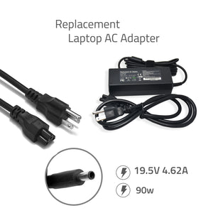 New Replacement Laptop Charger 90W 19.5V 4.62A AC Adapter for Dell Latitude, Inspiron, Precision Workstation, Power Supply Cord, E6220, E7450, U7809, 310-2862, 310-7743, 310-9047