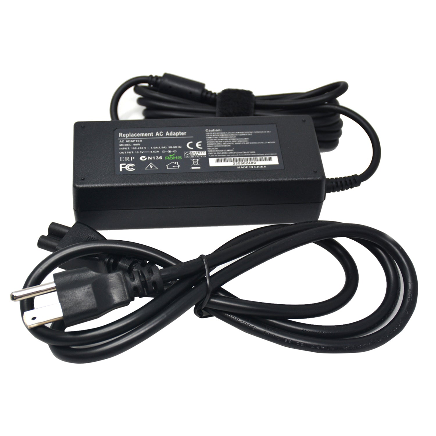 New Replacement Laptop Charger 90W 19.5V 4.62A AC Adapter for Dell Latitude, Inspiron, Precision Workstation, Power Supply Cord, E6220, E7450, U7809, 310-2862, 310-7743, 310-9047