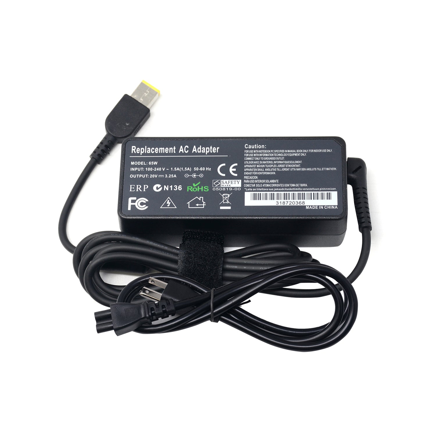 NEW 65W USB AC adapter charger for LENOVO 20V 3.25A Laptop Power Adapter Compatible with Lenovo Thinkpad E440 E540 E531 E431 T440s T440 T450S T460S X240