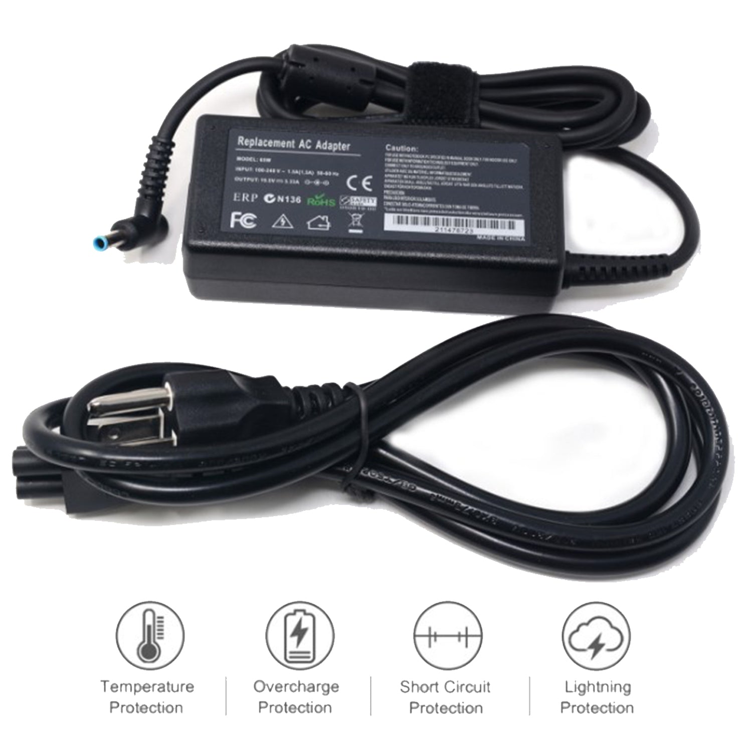 NEW 45W AC adapter charger for HP 19.5V 3.33A Laptop Power Adapter Compatible with HP ProBook 640 G2,650 G2,430 G3, 440 G3, 450 G3, HP Pavilion Touch Smart 14-q010nr, Sleek book