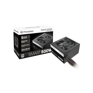 Thermaltake Smart Series 500W Power Supply SLI, ATX Form Factor, CrossFire Ready Continuous Power,120mm Ultra Quiet Cooling Fan, ATX 12V V2.3 | EPS 12V 80 PLUS Certified Active PFC Haswell Ready (PS-SPD-0500NPCWUS-W)