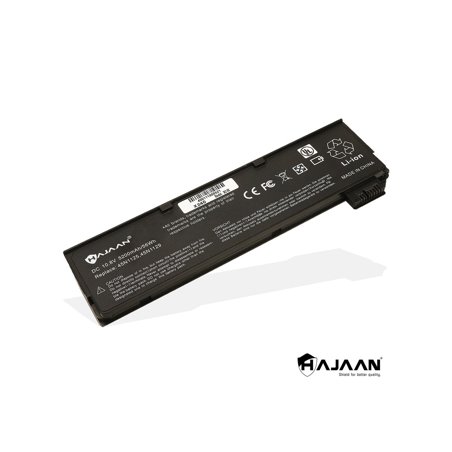 HAJAAN New Laptop Batteries for 45N1125 LENOVO ThinkPad X240 X250 X260 X270 T440 T440S T450 T450S T460 T460P T470P T550, Li-ion(10.8V, 5200mAh /56Wh, 6- Cells), 1 Year Warranty