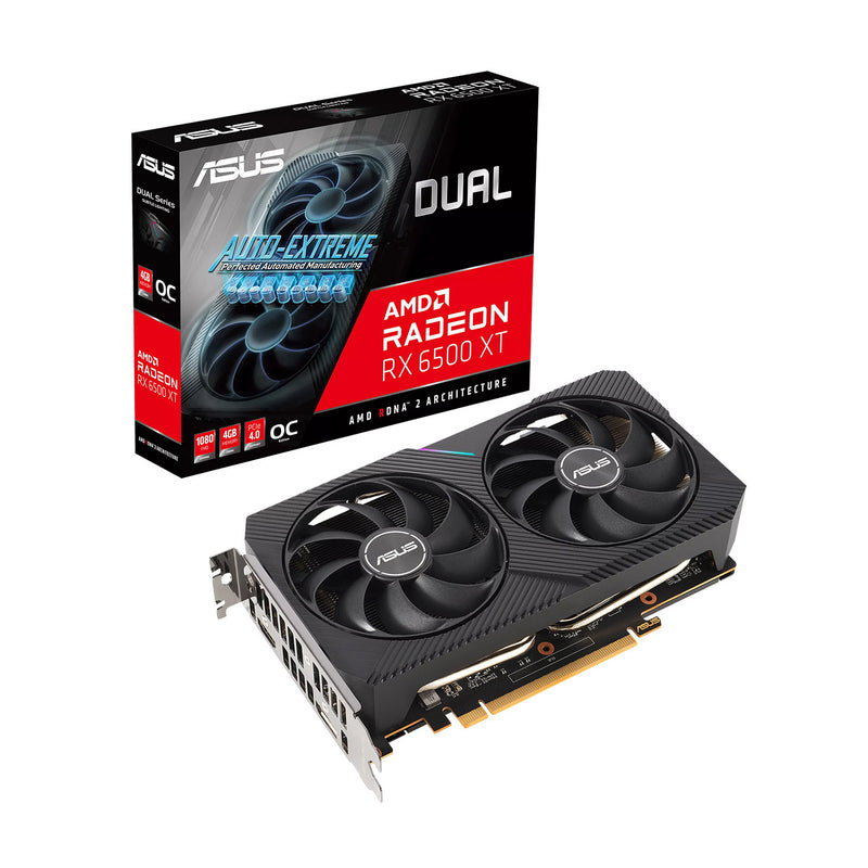 ASUS Dual Radeon RX 6500 XT Graphics Card - 4GB GDDR6, PCI Express 4.0 Video Card, Display Port 1.4a, HDMI 2.1 (Radeon RX 6500 XT OC Edition)