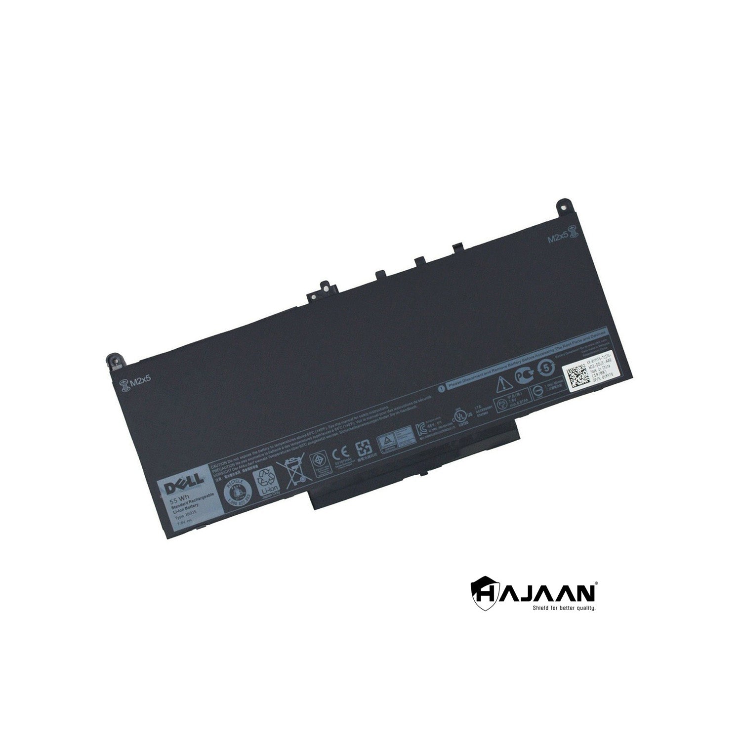 New Replacement Laptop battery for Dell Latitude E7470, E7270 Type J60J5 MC34Y (7300mAh/55Wh , 4- Cells, 7.6V), 1 Year Warranty