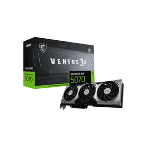 MSI GeForce RTX 5070 12G VENTUS 3X 0C Graphics Card, 12GB GDDR7, 192-Bit Memory, Triple-Fan Thermal Design With TORX FAN 5.0, 3x Display Port / HDMI - (G5070-12V3C)