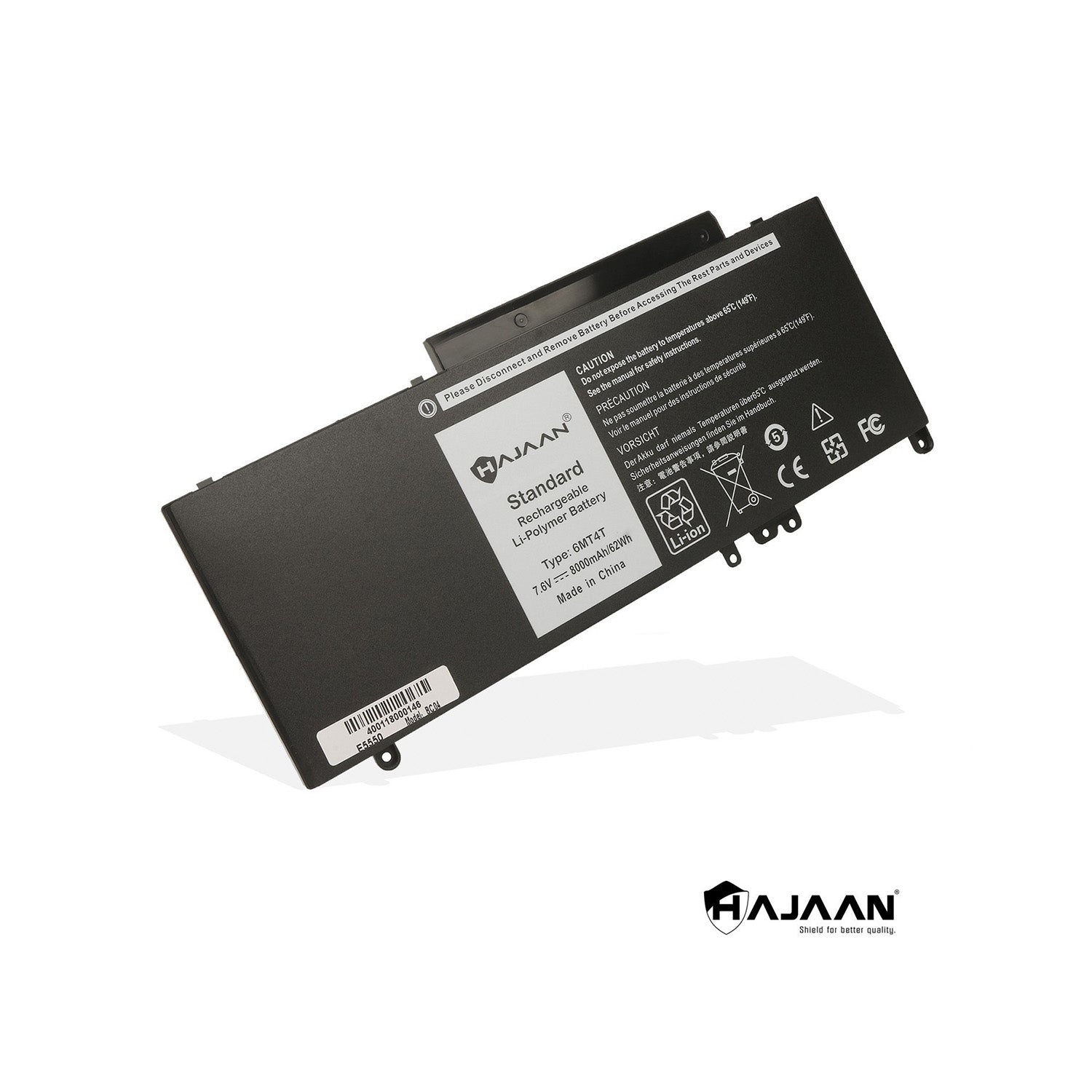 HAJAAN New Laptop Battery for DELL Latitude E5270, E5570, E5470 6MT4T Li-polymer (8000mAh/62Wh, 4- Cells, 7.6 V), 1 Year Warranty