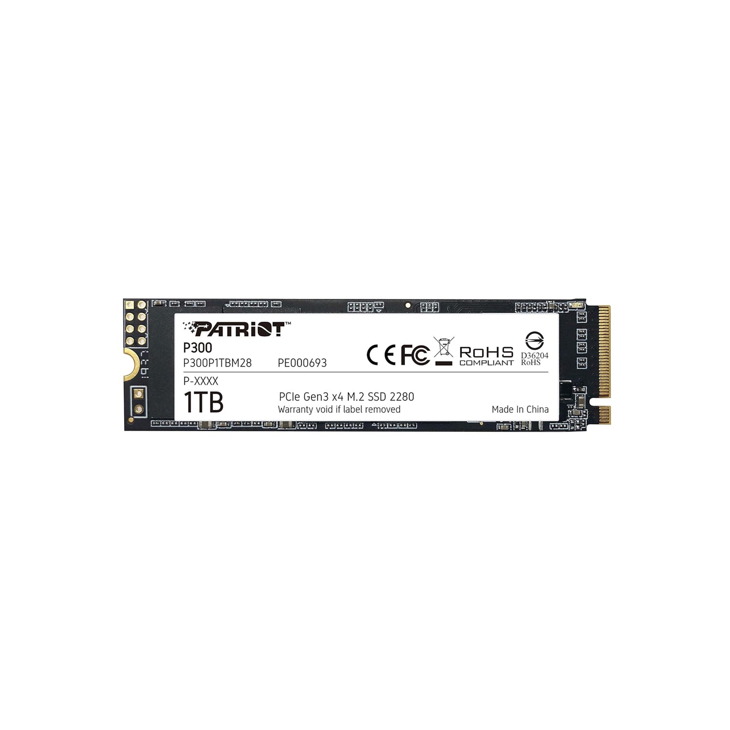 Patriot P300 M.2 PCIe Gen 3 x4 1TB SSD / R/W Speed up to 2,100/1,650MB/s - ( P300P1TBM28)