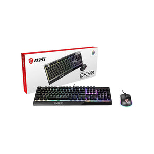 MSI VIGOR GK30 COMBO - Mechanical Gaming Keyboard RGB Backlit USB Wired Keyboard with Plunger Switches 20-key anti-ghosting 104 Keys, for Desktop PC - Black