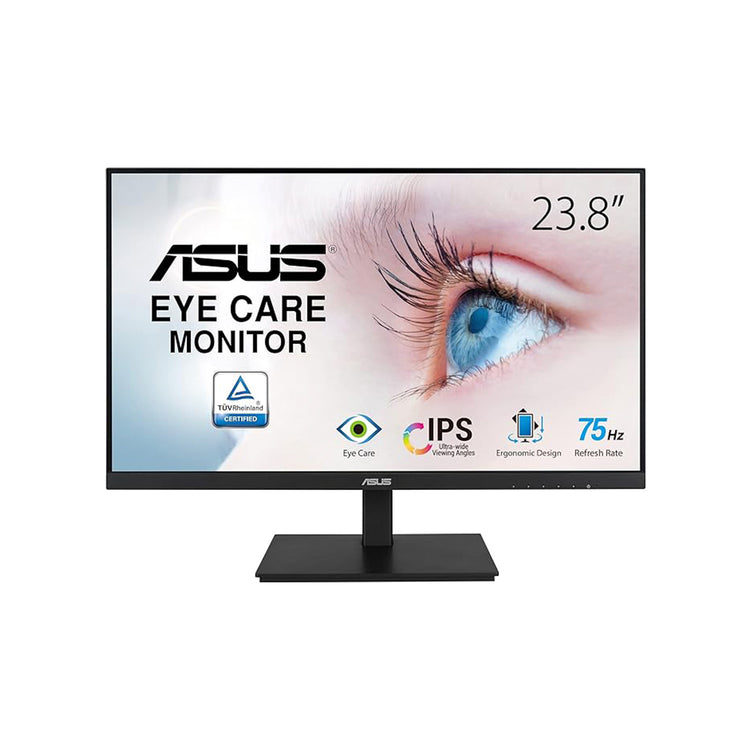 ASUS 24" Inch IPS Full HD(1920 x 1080) monitor 75Hz Refresh Rate Adaptive-Sync, Flicker Free, Speakers, VESA, HDMI, DisplayPort, VGA, Height Adjustable (VA24DQSB)