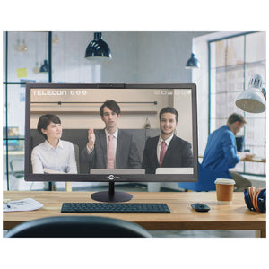 TECNII 20” Inch Video Conferencing Monitor HD+ (1600 x 900 Resolution) LED-Backlit, Built-in WebCam, Microphones, Speakers 60Hz, Wall Mountable | HDMI VGA Inputs for Home and Office-Black (2022W)