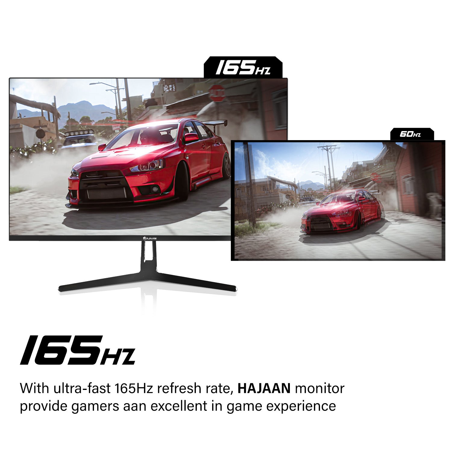 HAJAAN 24” Inch FHD 1080p Curved Gaming Monitor with RGB lighting, 165 Hz Refresh Rate, Tilt Adjustment, Wall Mountable HDMI, DP, USB Ports (X2423C) - 1 Year Warranty