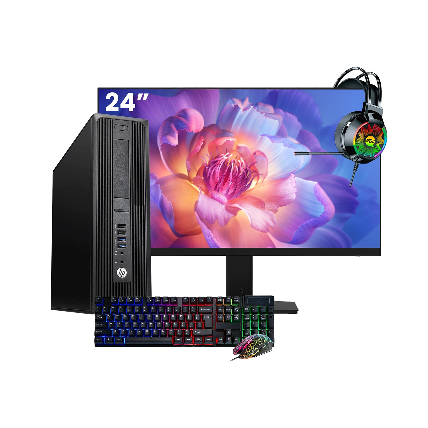 HP Z240 Workstation SFF Desktop PC - Intel Core i5 - 6th Gen Up to 3.60 GHz Processor, 16GB DDR4 RAM, 512GB - 1TB SSD, Windows 10 Pro, New 24/27 inch FHD Monitor, RGB Speaker / SoundBar / Headset - Refurbished