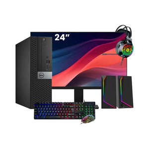 Dell OptiPlex 7050 SFF Desktop PC - Intel Core i5 - 6th Gen Up to 3.60 GHz Processor, 16GB DDR4 RAM, 512GB - 1TB SSD, Windows 10 Pro, New 24/27 inch FHD Monitor, RGB Speaker / SoundBar / Headset - Refurbished