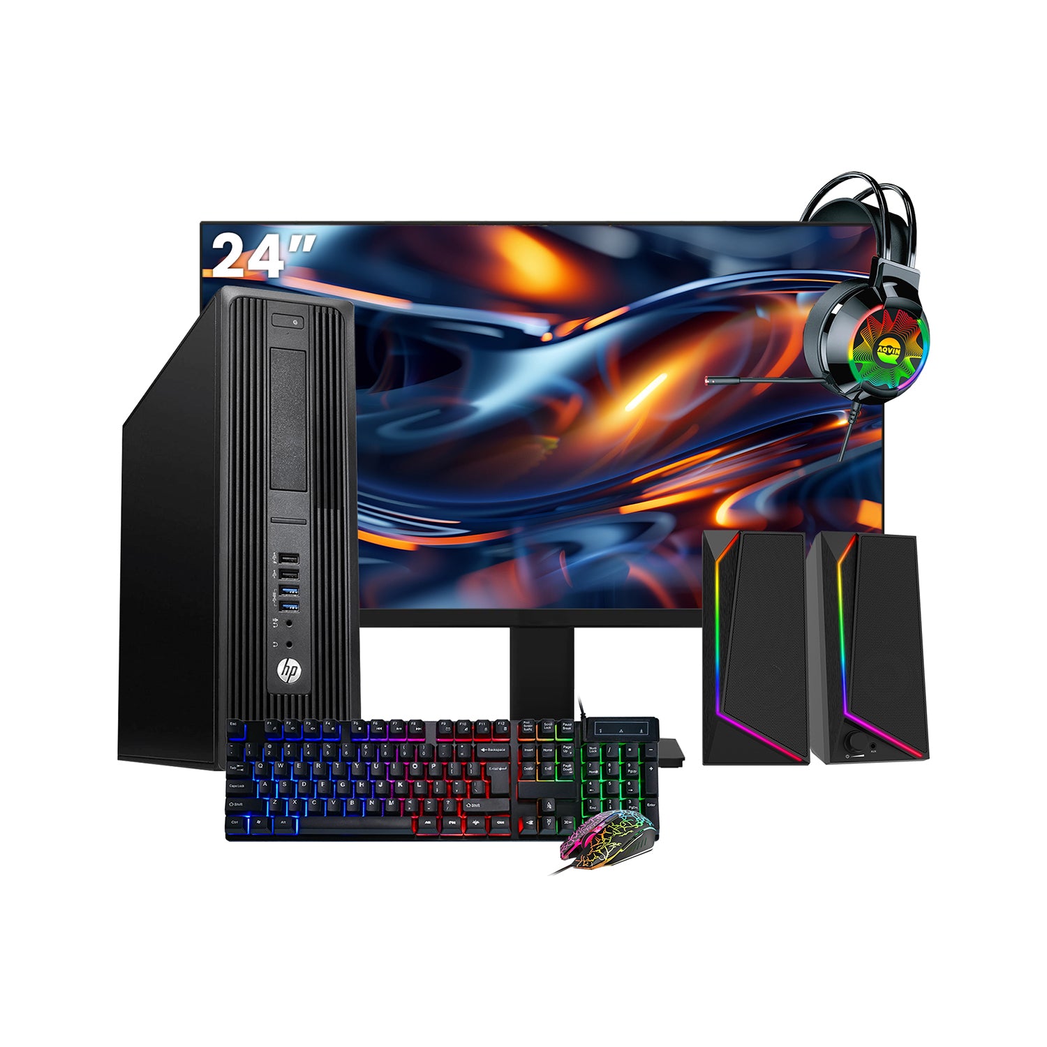 HP Z240 Workstation SFF Desktop PC - Intel Core i5 - 6th Gen Up to 3.60 GHz Processor, 16GB DDR4 RAM, 512GB - 1TB SSD, Windows 10 Pro, New 24/27 inch FHD Monitor, RGB Speaker / SoundBar / Headset - Refurbished