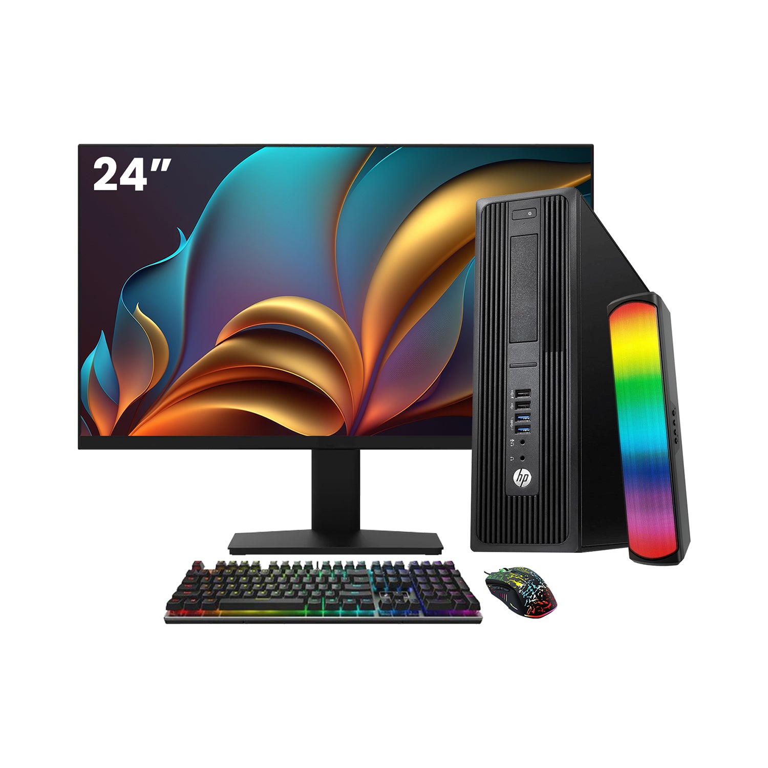 HP Z240 Workstation SFF Desktop PC - Intel Core i5 - 6th Gen Up to 3.60 GHz Processor, 16GB DDR4 RAM, 512GB - 1TB SSD, Windows 10 Pro, New 24/27 inch FHD Monitor, RGB Speaker / SoundBar / Headset - Refurbished
