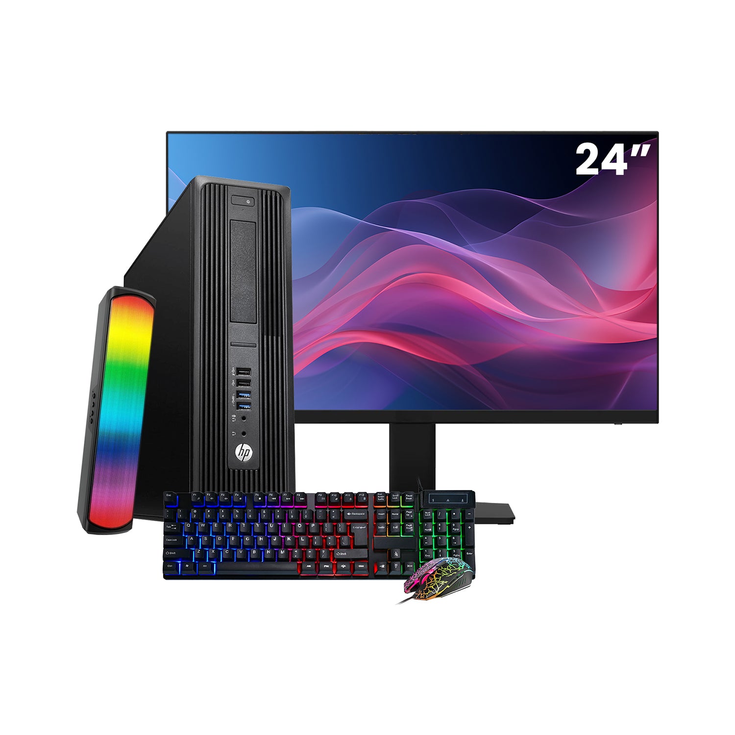 HP Z240 Workstation SFF Desktop PC - Intel Core i5 - 6th Gen Up to 3.60 GHz Processor, 16GB DDR4 RAM, 512GB - 1TB SSD, Windows 10 Pro, New 24/27 inch FHD Monitor, RGB Speaker / SoundBar / Headset - Refurbished