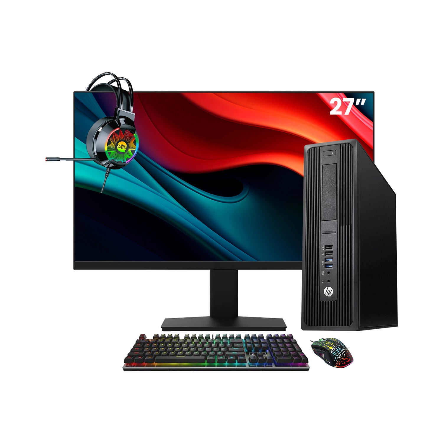 HP Z240 Workstation SFF Desktop PC - Intel Core i5 - 6th Gen Up to 3.60 GHz Processor, 16GB DDR4 RAM, 512GB - 1TB SSD, Windows 10 Pro, New 24/27 inch FHD Monitor, RGB Speaker / SoundBar / Headset - Refurbished