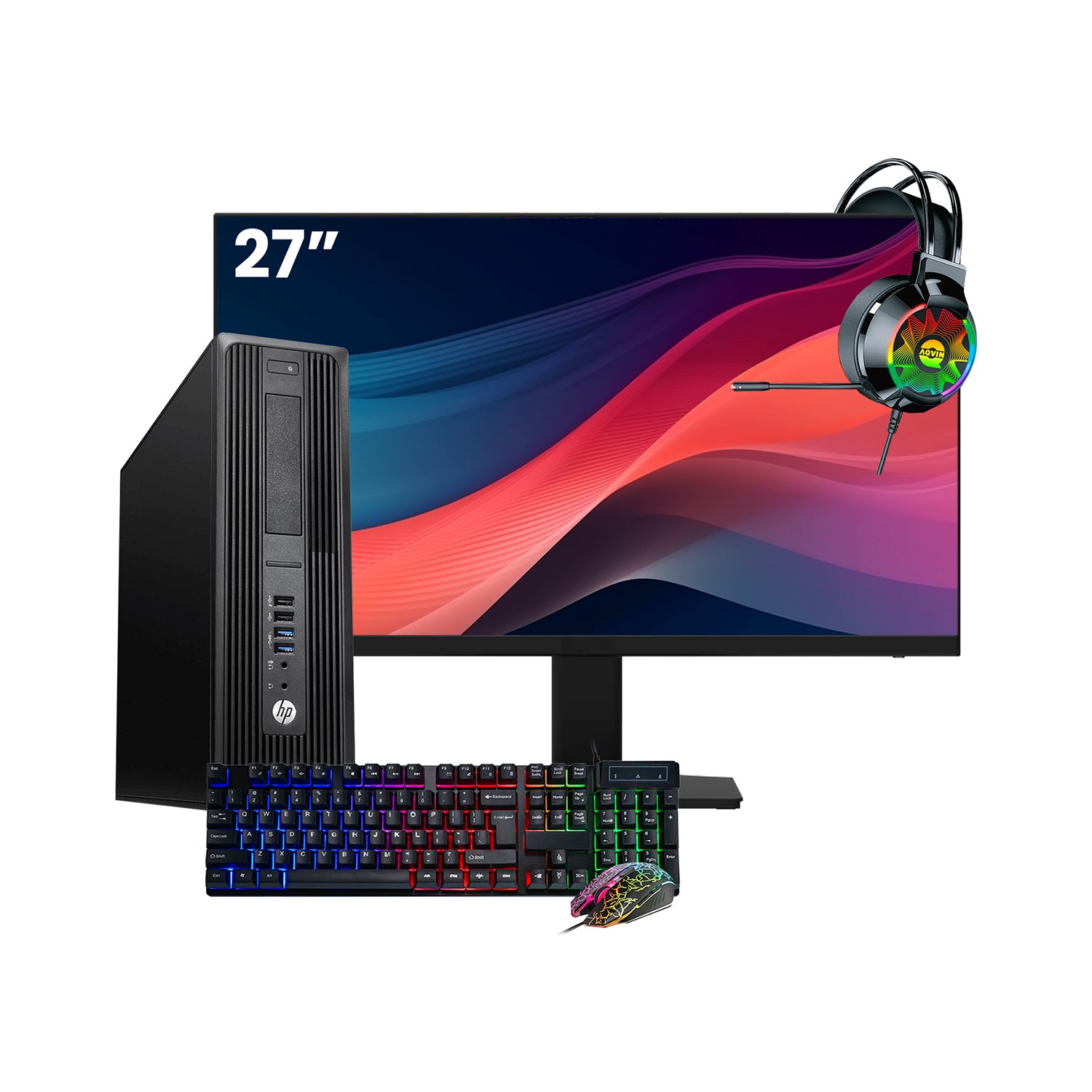 HP Z240 Workstation SFF Desktop PC - Intel Core i5 - 6th Gen Up to 3.60 GHz Processor, 16GB DDR4 RAM, 512GB - 1TB SSD, Windows 10 Pro, New 24/27 inch FHD Monitor, RGB Speaker / SoundBar / Headset - Refurbished