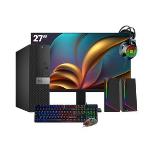 Dell OptiPlex 7050 SFF Desktop PC - Intel Core i5 - 6th Gen Up to 3.60 GHz Processor, 16GB DDR4 RAM, 512GB - 1TB SSD, Windows 10 Pro, New 24/27 inch FHD Monitor, RGB Speaker / SoundBar / Headset - Refurbished