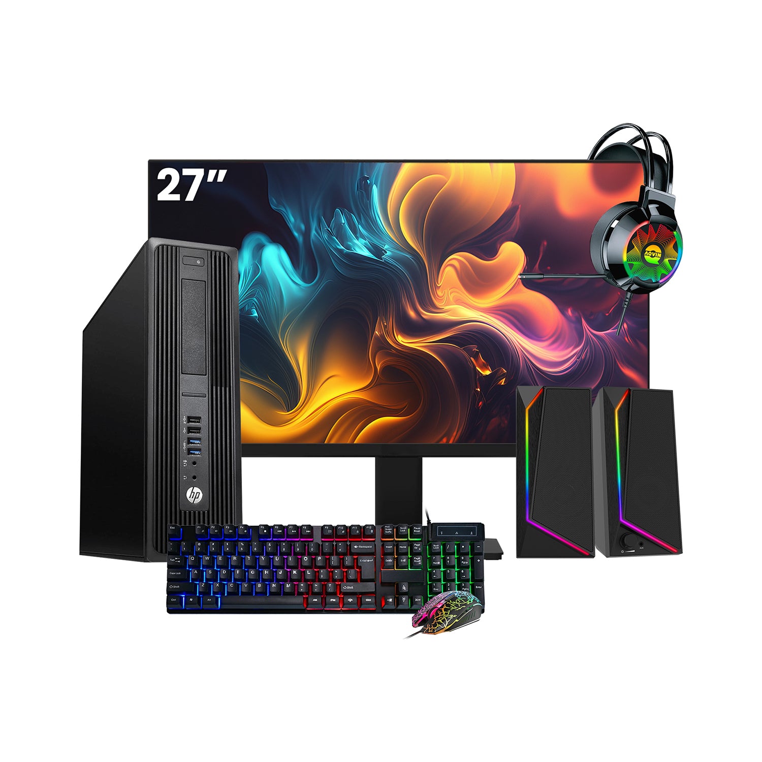 HP Z240 Workstation SFF Desktop PC - Intel Core i5 - 6th Gen Up to 3.60 GHz Processor, 16GB DDR4 RAM, 512GB - 1TB SSD, Windows 10 Pro, New 24/27 inch FHD Monitor, RGB Speaker / SoundBar / Headset - Refurbished