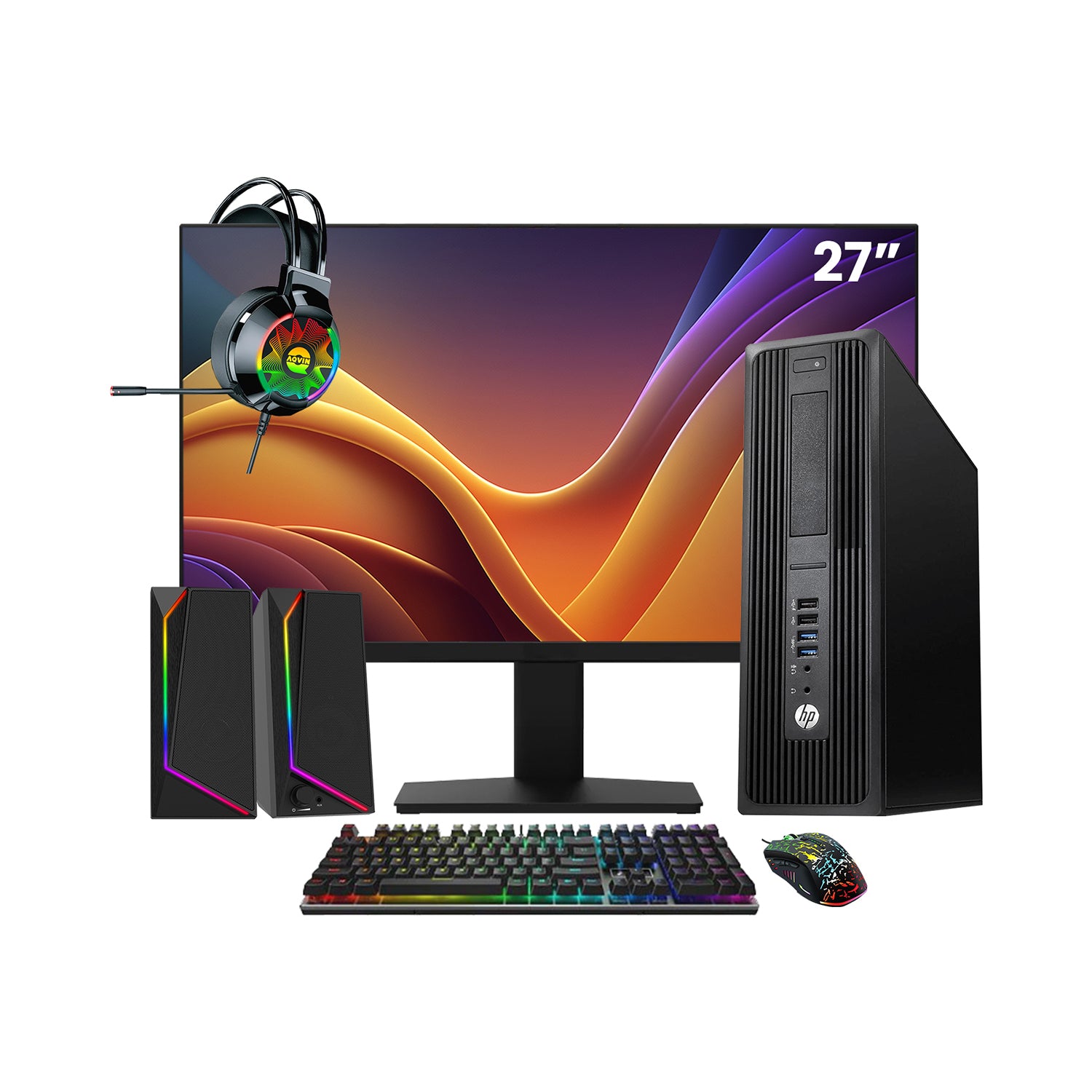 HP Z240 Workstation SFF Desktop PC - Intel Core i5 - 6th Gen Up to 3.60 GHz Processor, 16GB DDR4 RAM, 512GB - 1TB SSD, Windows 10 Pro, New 24/27 inch FHD Monitor, RGB Speaker / SoundBar / Headset - Refurbished