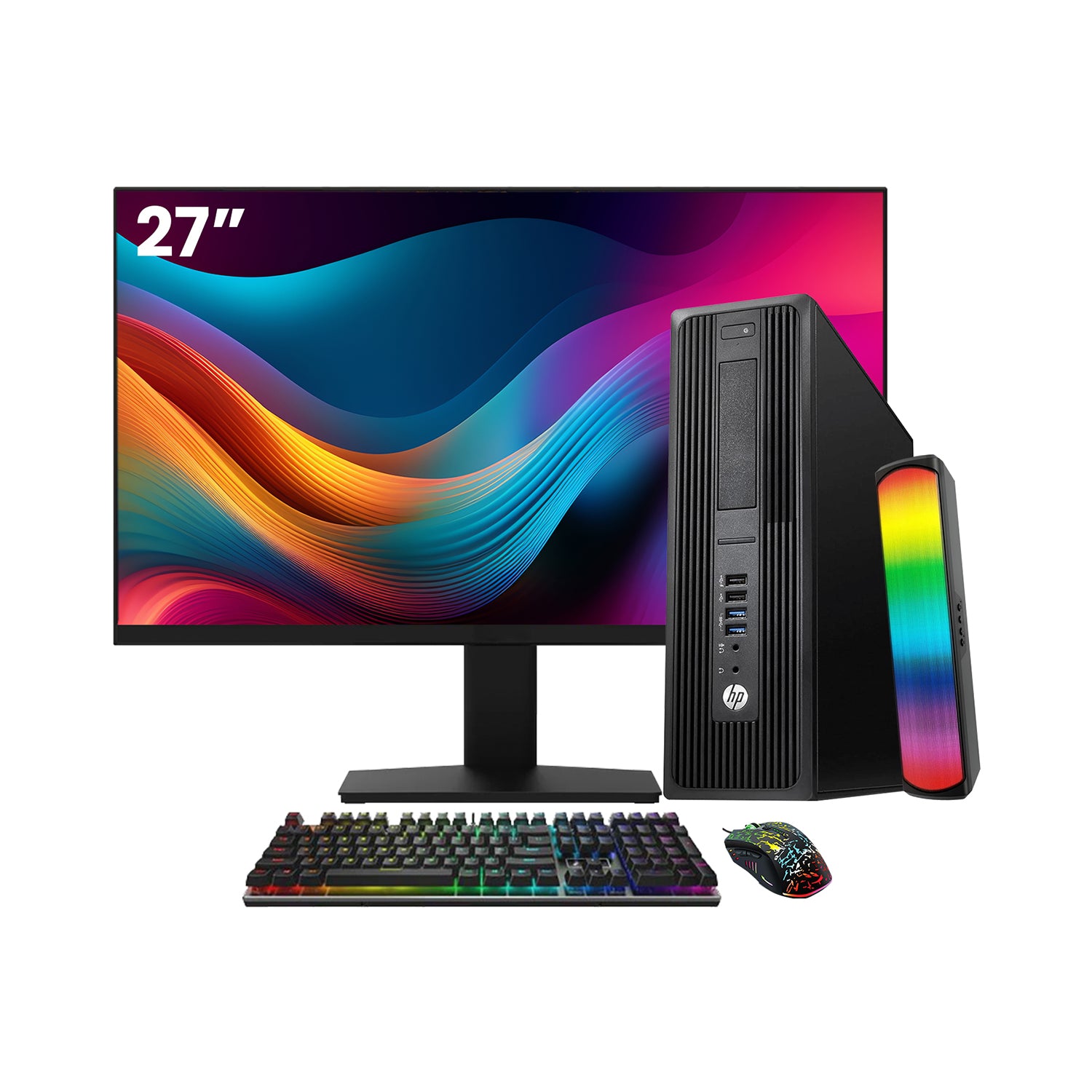 HP Z240 Workstation SFF Desktop PC - Intel Core i5 - 6th Gen Up to 3.60 GHz Processor, 16GB DDR4 RAM, 512GB - 1TB SSD, Windows 10 Pro, New 24/27 inch FHD Monitor, RGB Speaker / SoundBar / Headset - Refurbished
