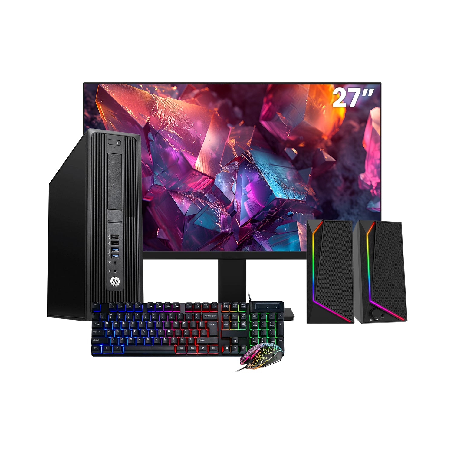 HP Z240 Workstation SFF Desktop PC - Intel Core i5 - 6th Gen Up to 3.60 GHz Processor, 16GB DDR4 RAM, 512GB - 1TB SSD, Windows 10 Pro, New 24/27 inch FHD Monitor, RGB Speaker / SoundBar / Headset - Refurbished