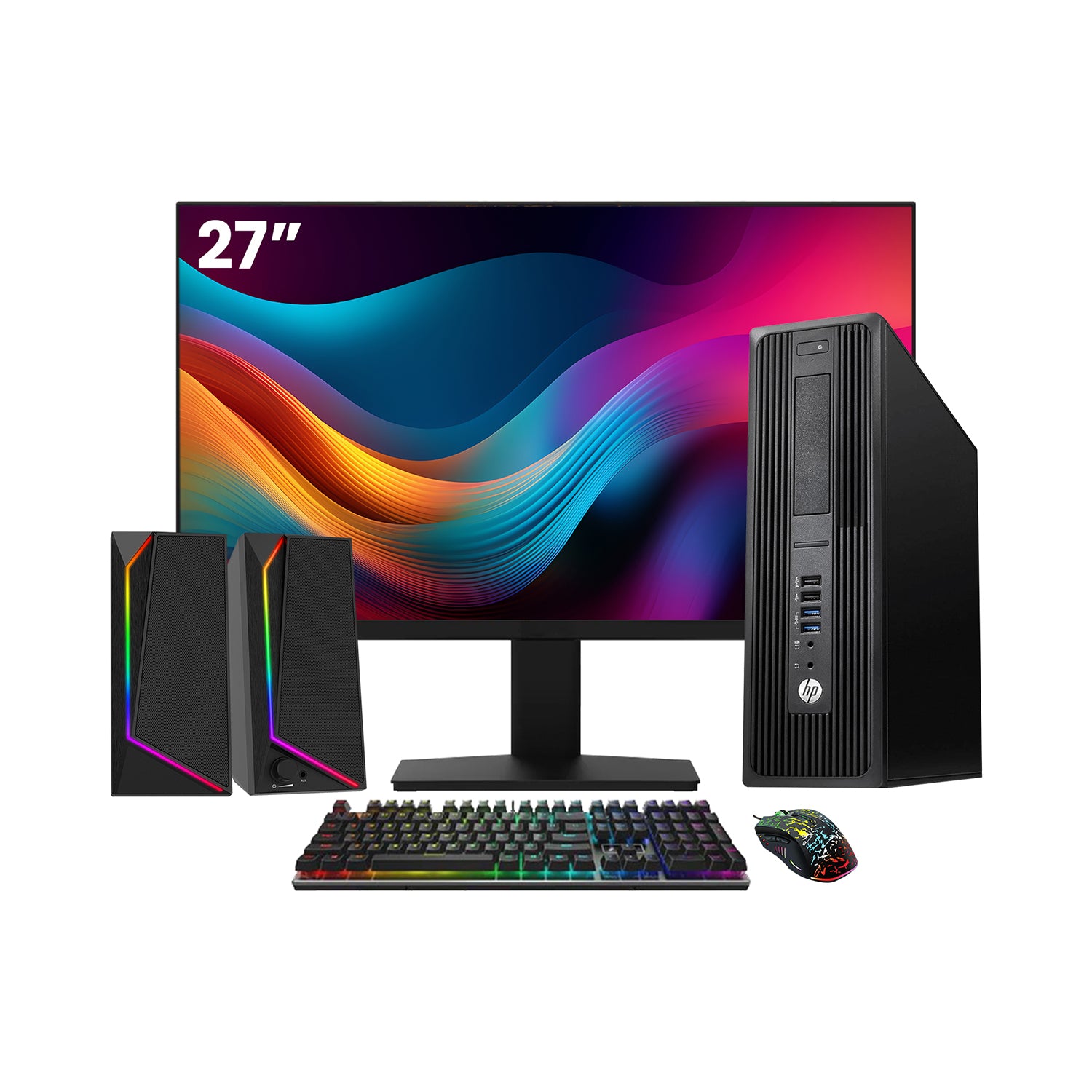 HP Z240 Workstation SFF Desktop PC - Intel Core i5 - 6th Gen Up to 3.60 GHz Processor, 16GB DDR4 RAM, 512GB - 1TB SSD, Windows 10 Pro, New 24/27 inch FHD Monitor, RGB Speaker / SoundBar / Headset - Refurbished