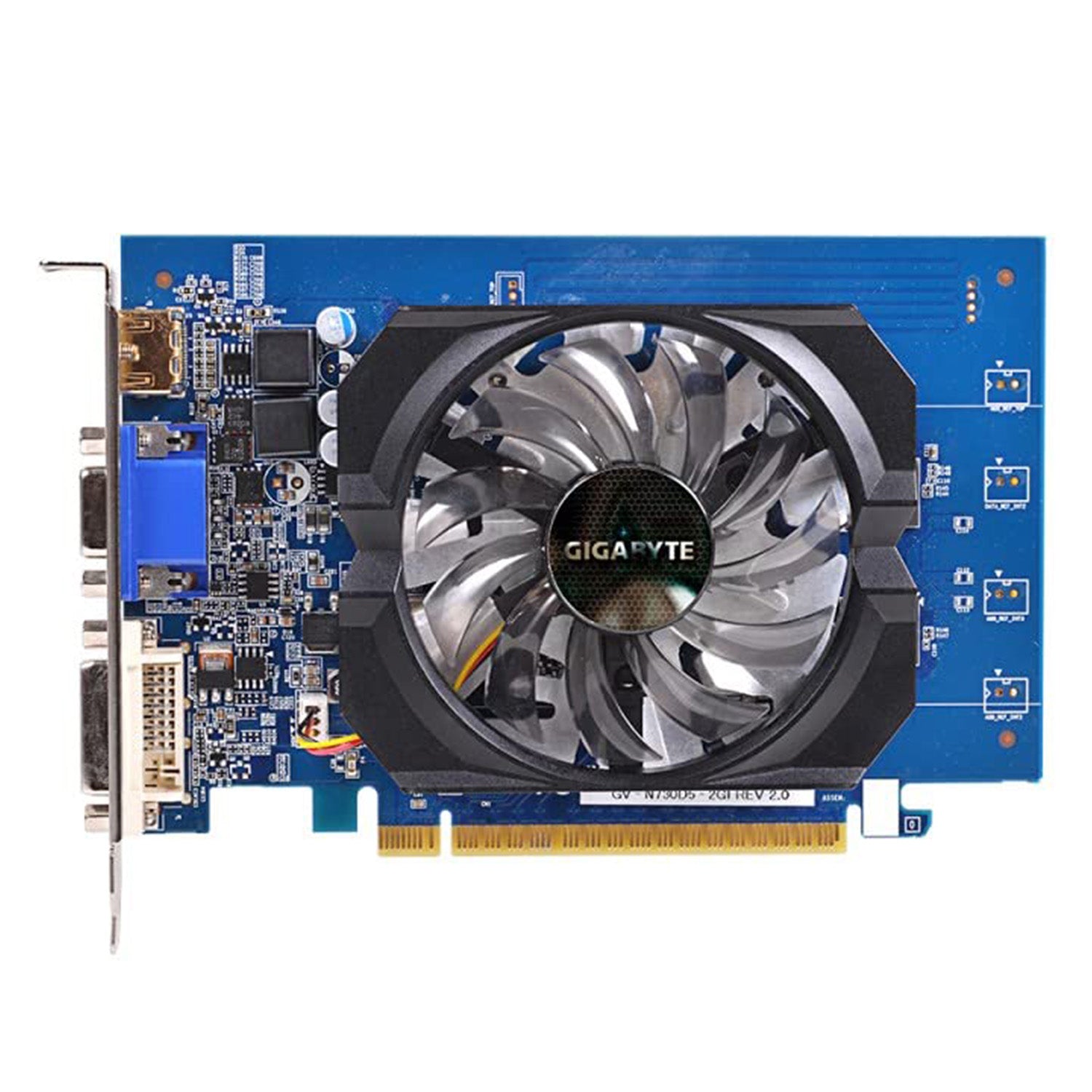 Gigabyte NVIDIA GeForce GT 370 Graphics Card - Single Fan 2GB DDR3, PCIe 2.0 Video Card, HDMI, VGA, DVI (GV-N730D3-2GI REV3.0)