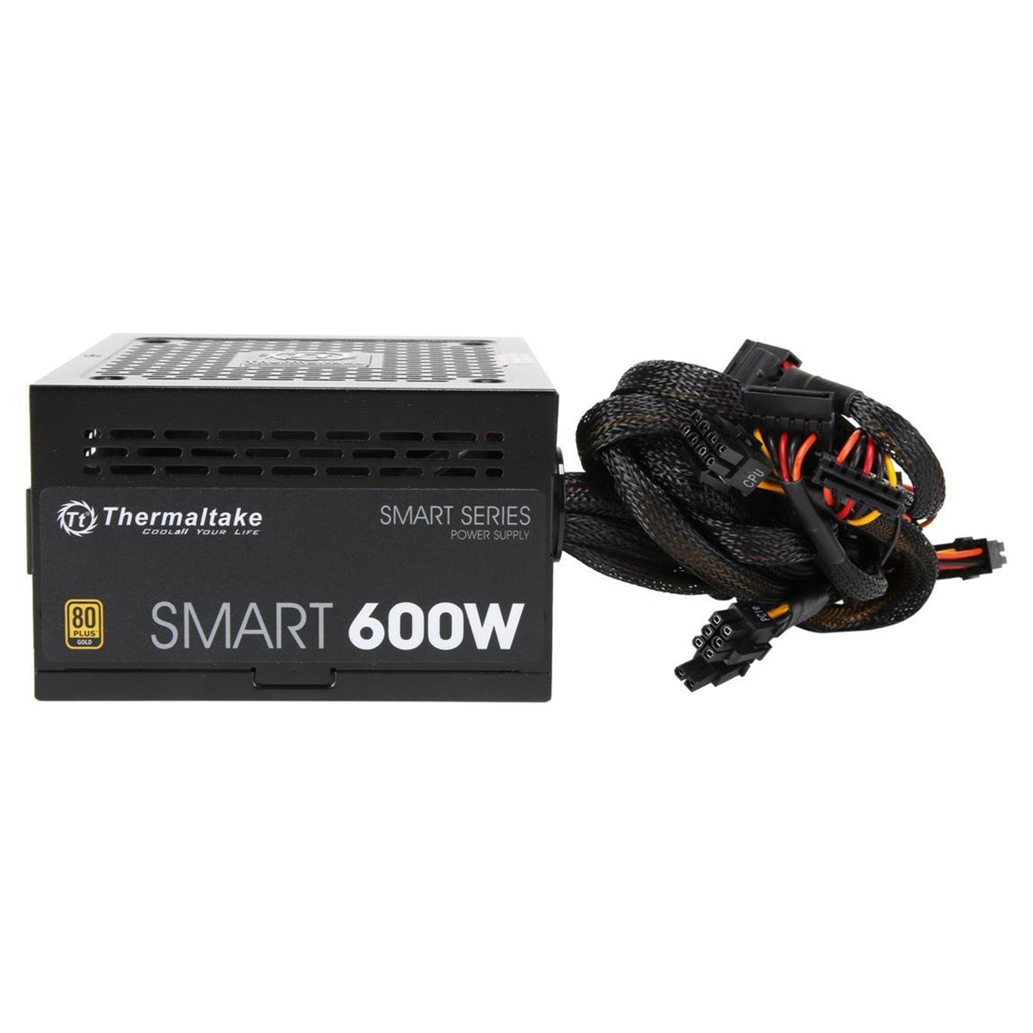 Thermaltake Smart 600W Power Supply ATX12V 80 PLUS GOLD Certified Non-Modular, Ultra Quiet 120mm Fluid Dynamic Bearing Fan Only Bulk Pack - (PS-TTP-0600NNFAGU-1)