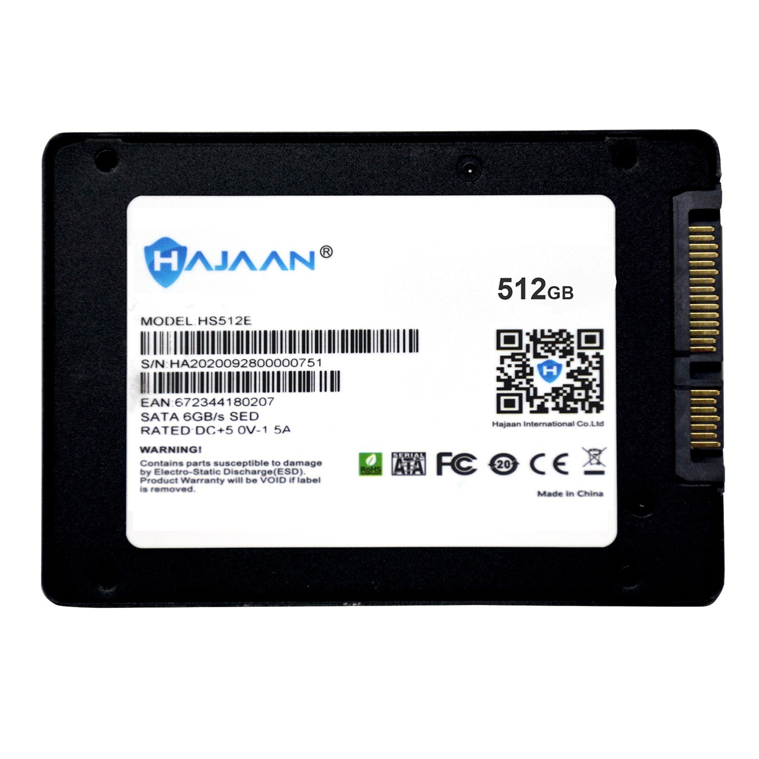 HAJAAN 512 GB Internal PC SSD – SATA III 6 Gb/s, 3D NAND TLC 2.5" Up to 550 MB/S, Internal Solid State Drive for Laptop Tablet PC Desktop 1 Year Warranty