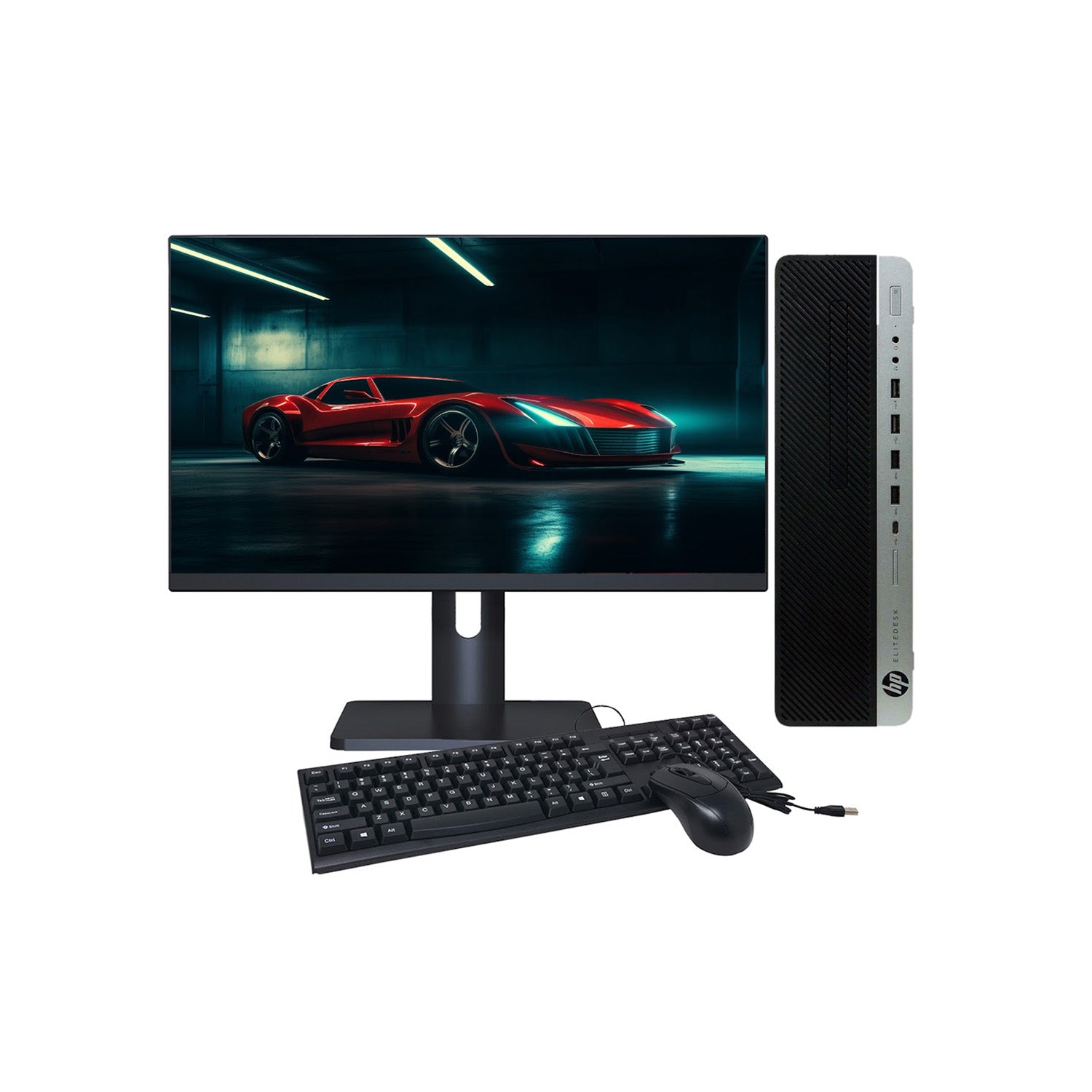 HP ProDesk SFF Desktop Computer with  24 - 27 inch Flat Screen Monitor - Intel Core i7-6700 Processor 3.40 GHz |8GB - 32GB DDR4 RAM| 256GB - 1TB SSD| Windows 10 Professional WIFI