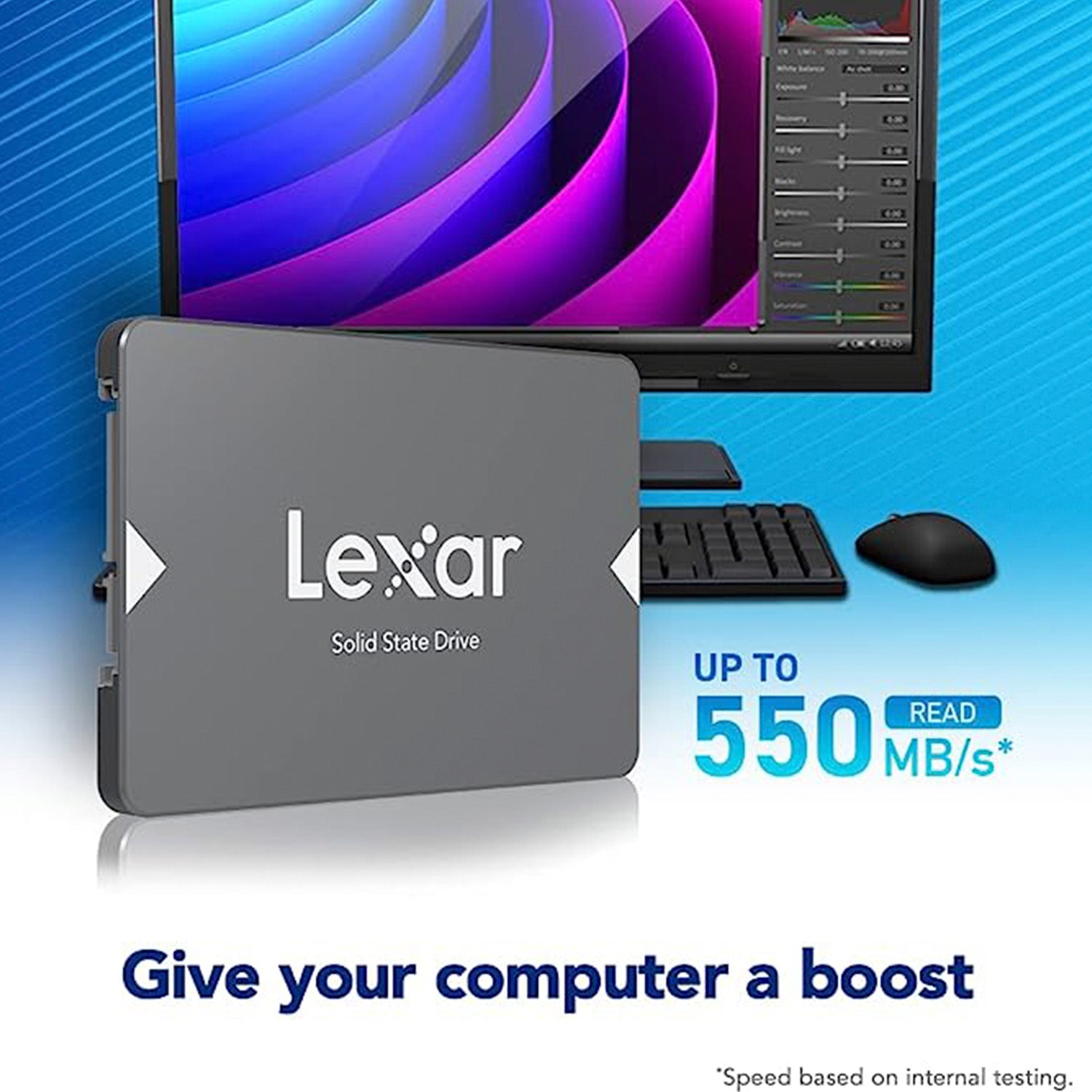 Lexar NS100 2.5 Inch SATA III Solid State Drive 2TB Internal SSD, Up to 550 MB/s Sequential Read Speed Micro SATA Form Factor (LNS100-2TRBNA)