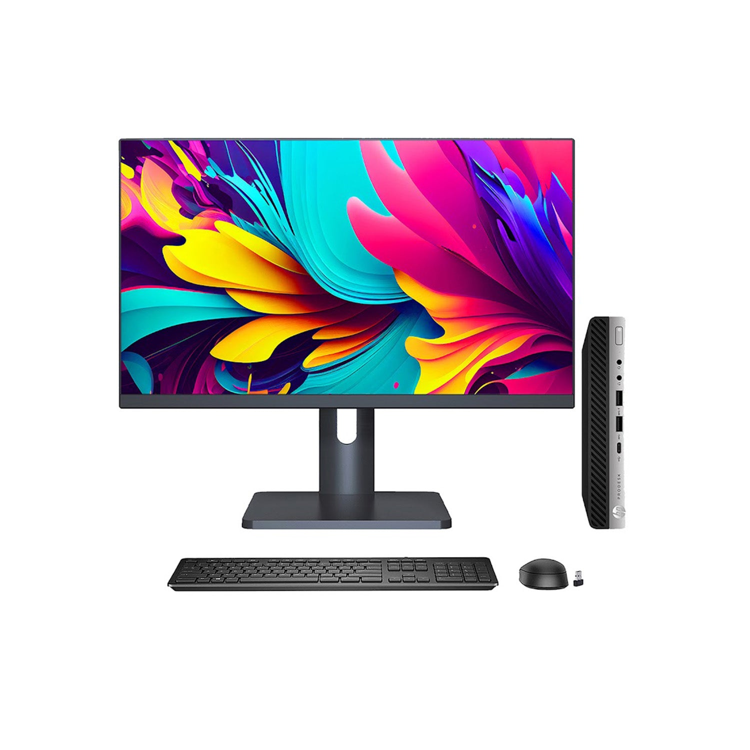 HP ProDesk 600 G4 Desktop Computer Mini Business PC - New 27 inch FHD Monitor (Intel core i5 - 8th Gen Processor| 8GB - 16GB DDR4 RAM| 512GB - 2TB SSD| WINDOWS 11 PRO) Wireless Keyboard and Mouse - Refurbished