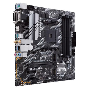 ASUS PRIME B550M-A AC Micro ATX Motherboard, AMD B550 Chipset, AM4 Socket - AMD Ryzen, upto 128GB DDR4,  PCIe 4.0, dual M.2 Slot, WiFi, HDMI 2.1b/DVI/D-Sub, BIOS Flashback and Aura Sync RGB Lights Support Windows 10 - 64-Bit