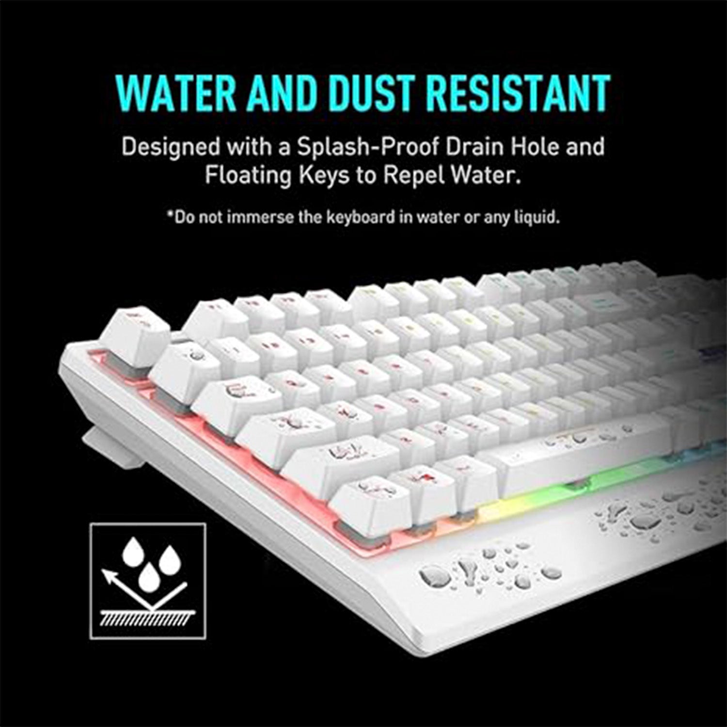 MSI VIGOR GK30 COMBO - Mechanical Gaming Keyboard RGB Backlit With 7 Lighting Effects, USB Wired Keyboard, Plunger Switches 20-key Anti-ghosting 108 Keys, For Desktop PC - White
