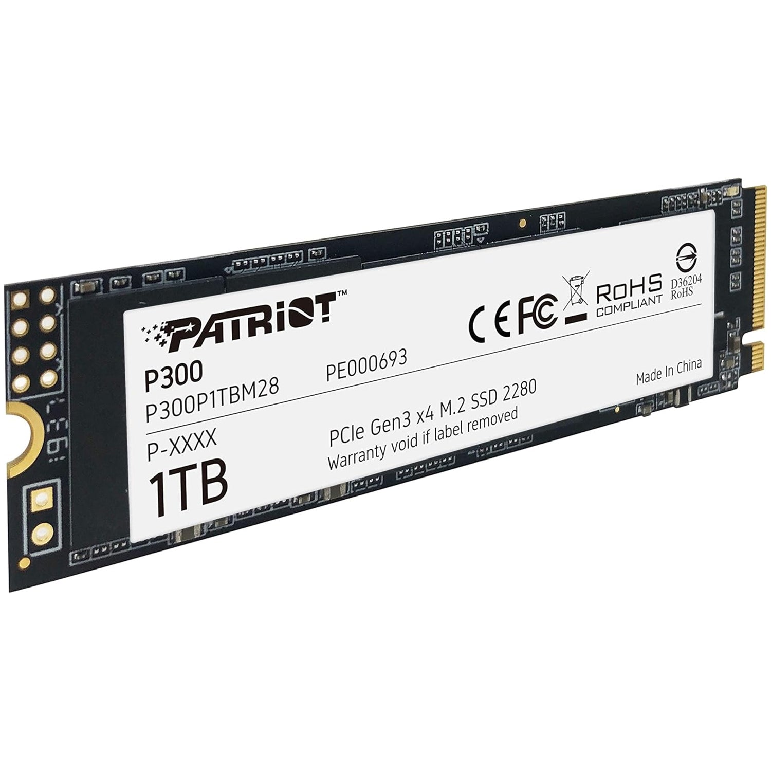 Patriot P300 M.2 PCIe Gen 3 x4 1TB SSD / R/W Speed up to 2,100/1,650MB/s - ( P300P1TBM28)