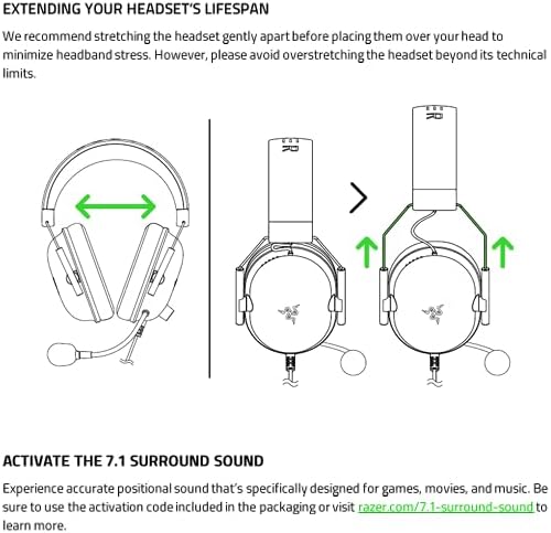 Razer BlackShark V2 X Wired Gaming Headset - With 7.1 Surround Sound, Advanced Passive Noise Cancellation, 3.5 mm Audio Jack - for PC, Mac, PS4, Xbox One