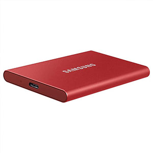 High-Speed SAMSUNG T7 Portable SSD - USB 3.2 - 500GB Solid State Drive - Stylish Metallic RED - Fast Data Transfer (MU-PC500R/AM)