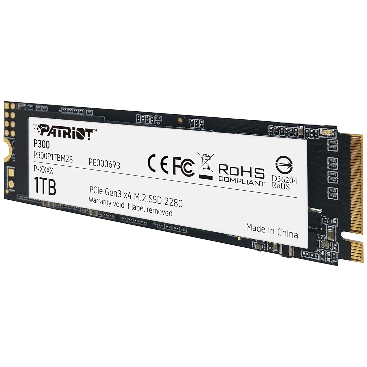 Patriot P300 M.2 PCIe Gen 3 x4 1TB SSD / R/W Speed up to 2,100/1,650MB/s - ( P300P1TBM28)