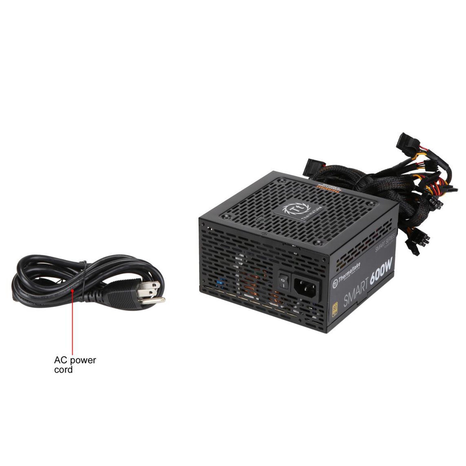 Thermaltake Smart 600W Power Supply ATX12V 80 PLUS GOLD Certified Non-Modular, Ultra Quiet 120mm Fluid Dynamic Bearing Fan Only Bulk Pack - (PS-TTP-0600NNFAGU-1)