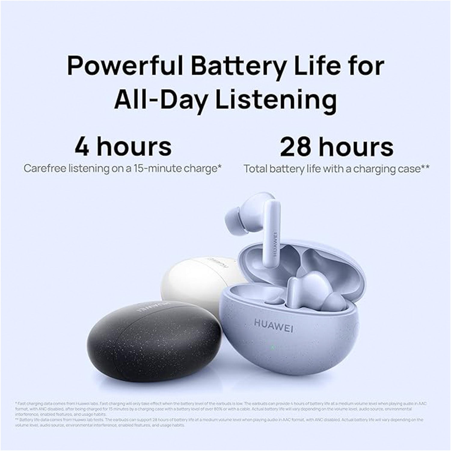 HUAWEI FreeBuds 5i Wireless Earbuds | Noise Cancelling Earphones | Long Lasting Battery Life | 10 mm dynamic driver | Bluetooth 5.2 | Water Resistant in-Ear Headphones - Nebula Black (55036653)
