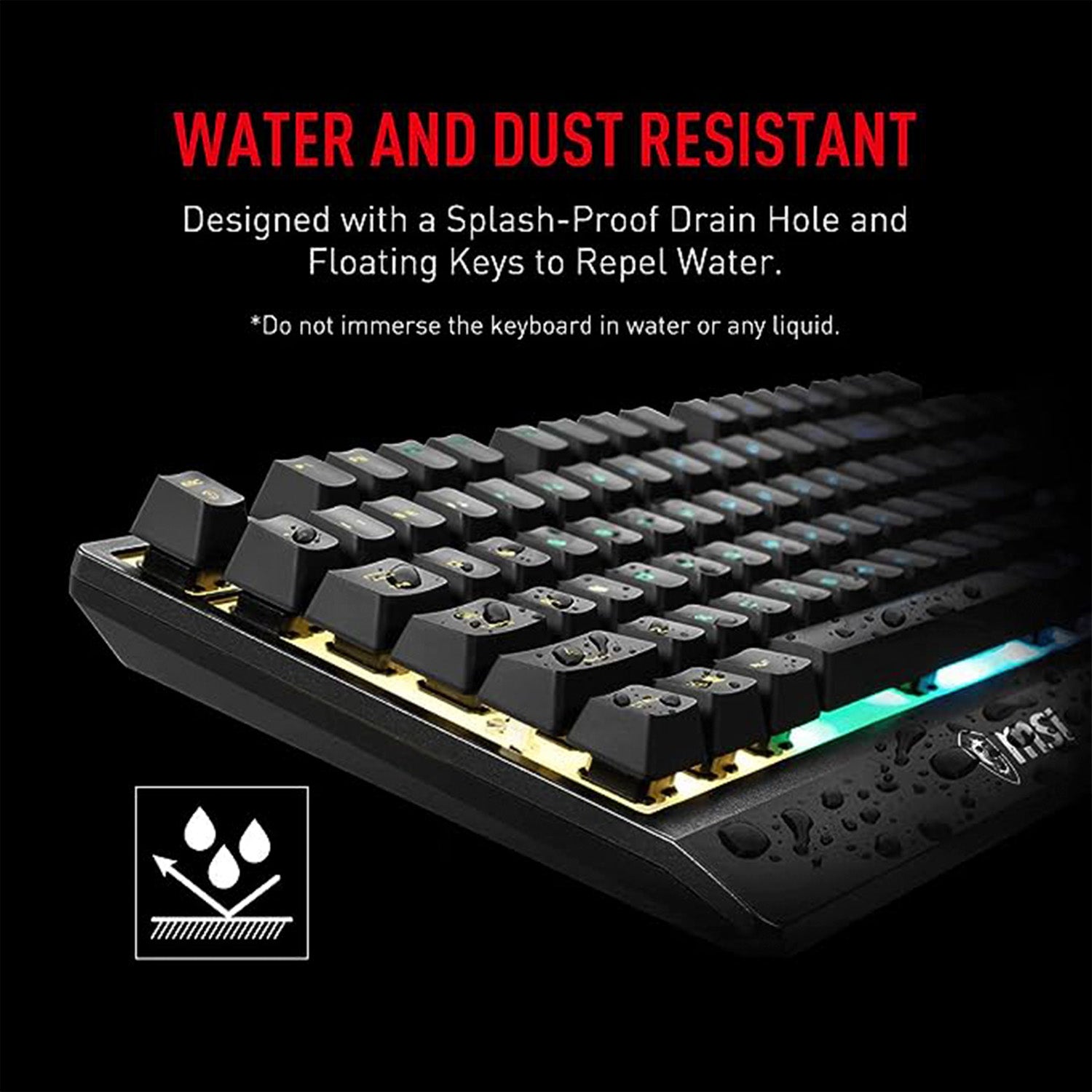 MSI VIGOR GK30 COMBO - Mechanical Gaming Keyboard RGB Backlit USB Wired Keyboard with Plunger Switches 20-key anti-ghosting 104 Keys, for Desktop PC - Black