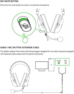 Razer BlackShark V2 X Wired Gaming Headset - With 7.1 Surround Sound, Advanced Passive Noise Cancellation, 3.5 mm Audio Jack - for PC, Mac, PS4, Xbox One