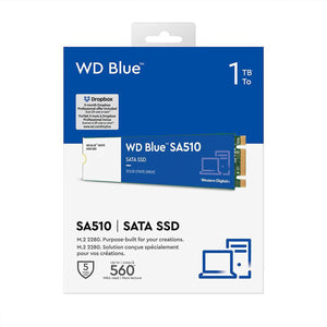 Western Digital Blue SA510 Internal Solid State Drive - 1TB SSD - SATA III - M.2 2280 (WDS100T3B0B)